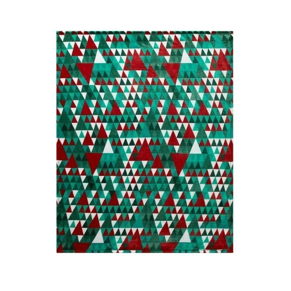 Holiday Time Christmas Winter Modern Trees Design Soft Plush Throw Blanket, New